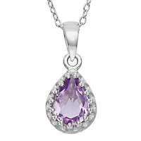 Genuine Amethyst Sterling Silver Pendant