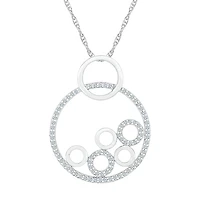 Womens / CT. T.W. Natural White Diamond 10K Gold Circle 18 Inch Pendant Necklace