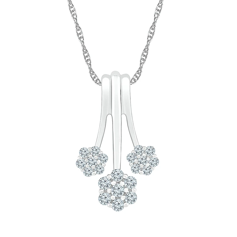 Womens / CT. T.W. Natural White Diamond 10K Gold 18 Inch Pendant Necklace