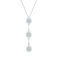 Linear Teardrop Womens 3/8 CT. T.W. Natural White Diamond 10K Gold Pear 18 Inch Pendant Necklace