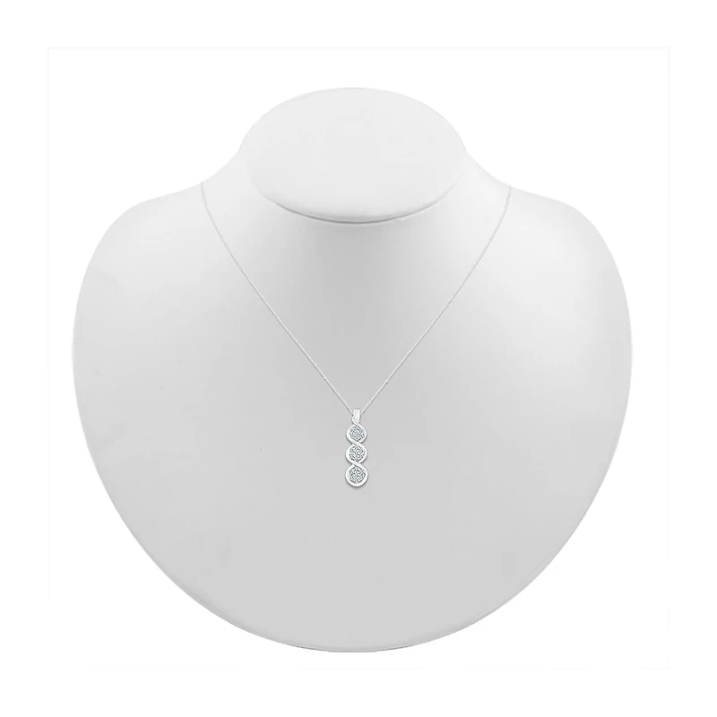 Linear 3-Stone Style Womens 1/3 CT. T.W. Natural White Diamond 10K Gold 18 Inch Pendant Necklace
