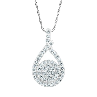 Womens / CT. T.W. Natural White Diamond 10K Gold Pear 18 Inch Pendant Necklace