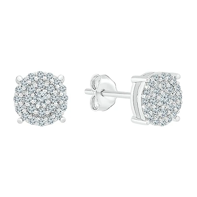 1/4 CT. T.W. Natural White Diamond 10K Gold 5.9mm Stud Earrings