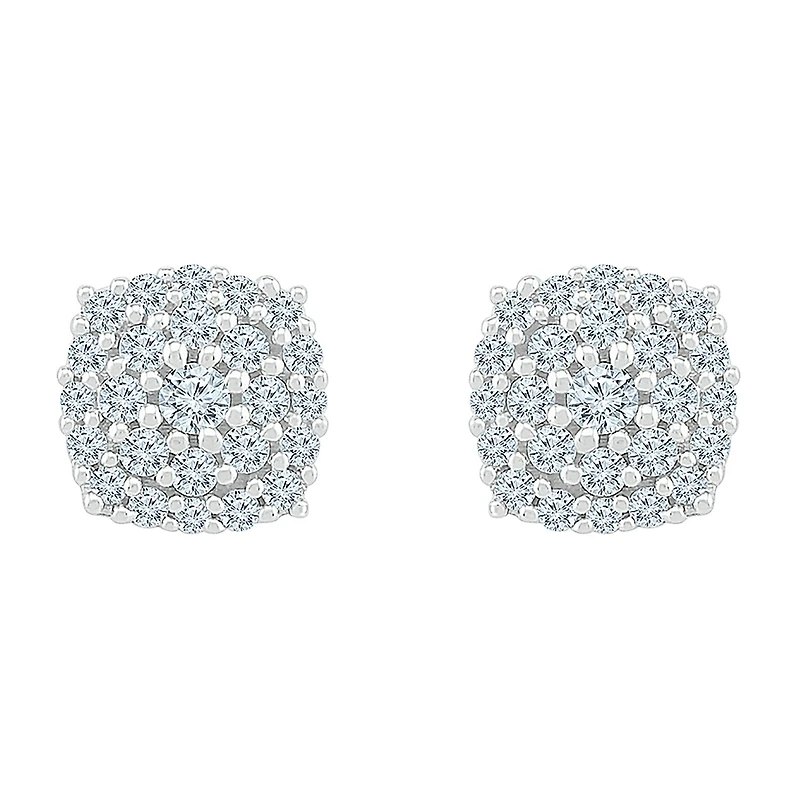 1/4 CT. T.W. Natural White Diamond 10K Gold 5.8mm Stud Earrings