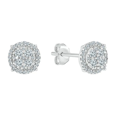 1/3 CT. T.W. Natural White Diamond 10K Gold 7.3mm Stud Earrings