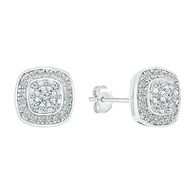 1/2 CT. T.W. Natural White Diamond 10K Gold 9.9mm Stud Earrings