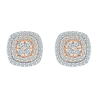1 CT. T.W. Natural White Diamond 10K Two Tone Gold 10.9mm Stud Earrings