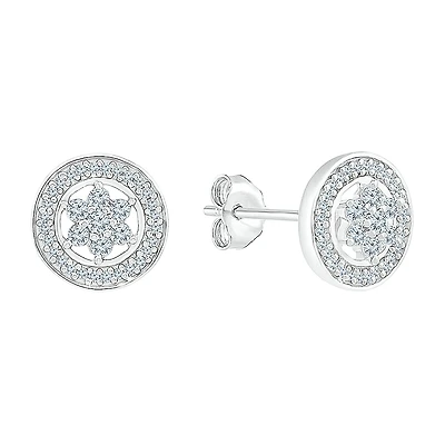 1/4 CT. T.W. Natural White Diamond 10K Gold 9mm Stud Earrings