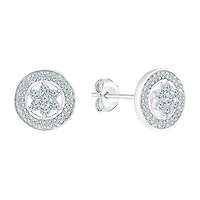 1/4 CT. T.W. Natural White Diamond 10K Gold 9mm Stud Earrings