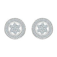 1/4 CT. T.W. Natural White Diamond 10K Gold 9mm Stud Earrings
