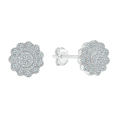 3/8 CT. T.W. Natural White Diamond 10K Gold 9.2mm Stud Earrings