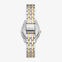 Relic By Fossil Womens Crystal Accent Two Tone Bracelet Watch Zr12656