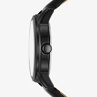 Relic By Fossil Mens Multi-Function Black Leather Strap Watch Zr15999