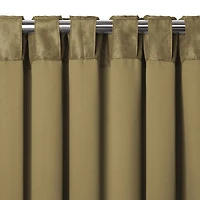 Threadmade Antonia Floral Damask Back Tab Embellished Blackout Single Curtain Panel