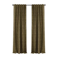 Threadmade Antonia Floral Damask Back Tab Embellished Blackout Single Curtain Panel