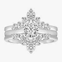 Womens 1 CT. T.W. Natural White Diamond 14K Gold Ring Guard