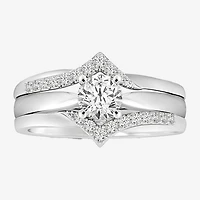Womens 1/5 CT. Natural White Diamond 14K Gold Wedding Ring Guard