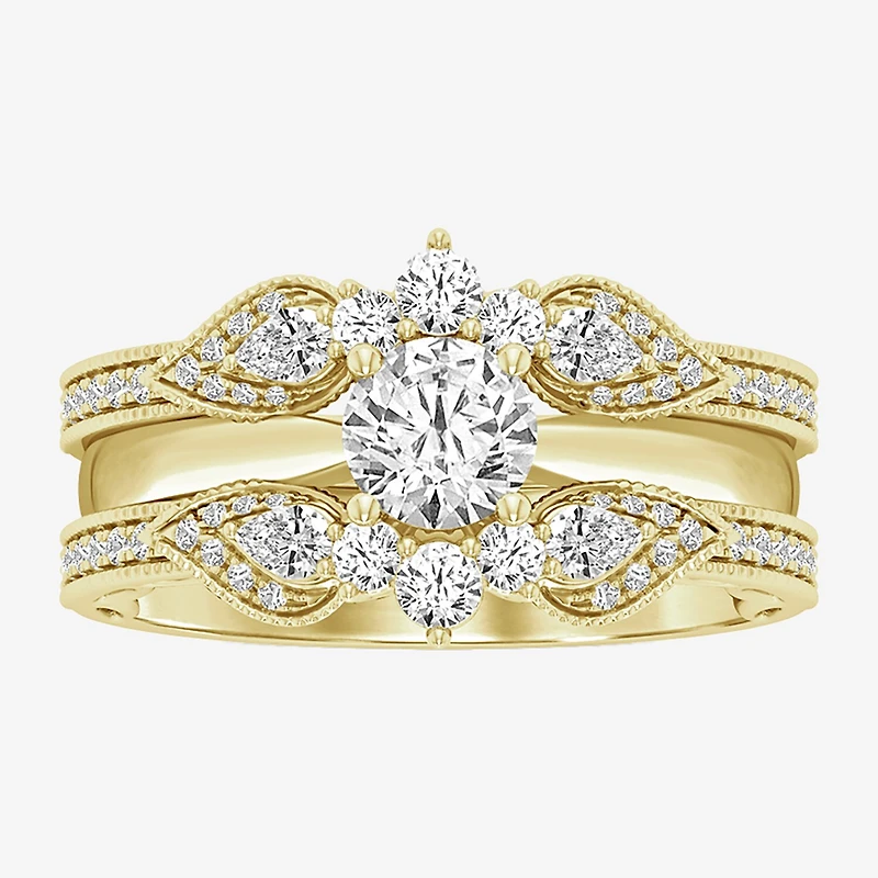 Womens 3/ CT. T.W. Natural White Diamond 14K Gold Ring Guard