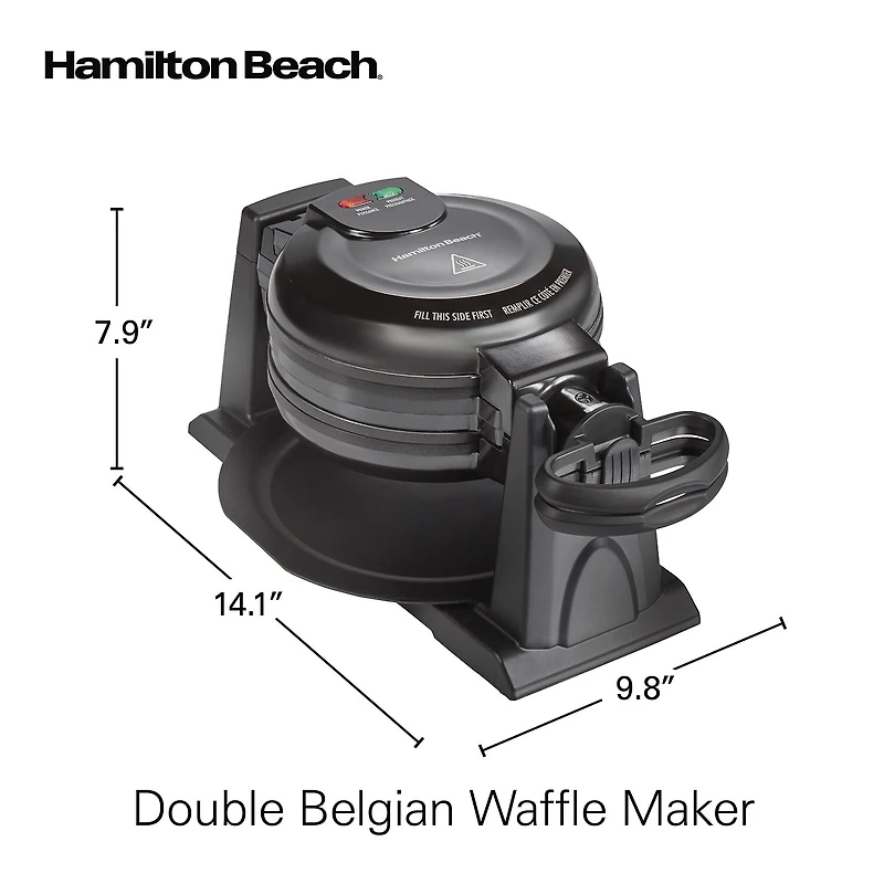 Hamilton Beach Double Belgian Waffle Maker With Removable Plates
