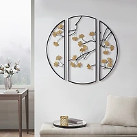 Madison Park Golden Gingko Leaves 3-pc. Floral Metal Wall Art