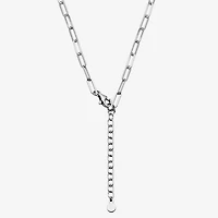 Paris 1901 By Charles Garnier Womens White Cubic Zirconia Sterling Silver Heart Paperclip 18 Inch Pendant Necklace