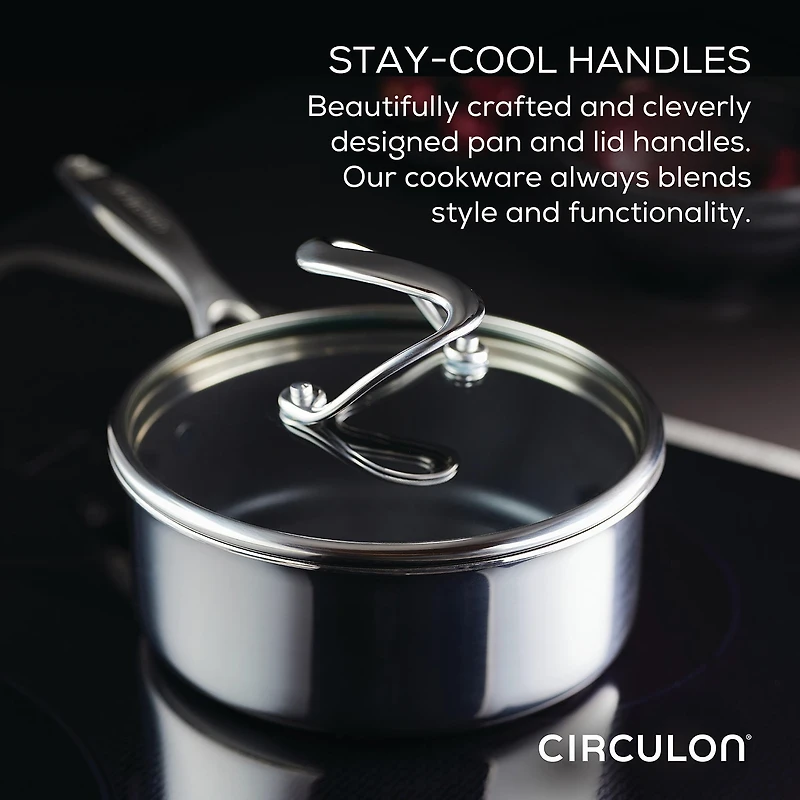 Circulon Steelshield Stainless Steel 2-qt. Sauce Pan with Lid