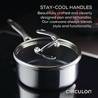 Circulon Steelshield Stainless Steel 2-qt. Sauce Pan with Lid