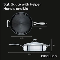 Circulon Steelshield Stainless Steel 5-qt. Saute Pan