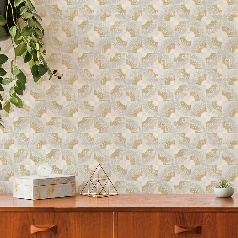 Tempaper Grasscloth Fan Peel & Stick Wallpaper
