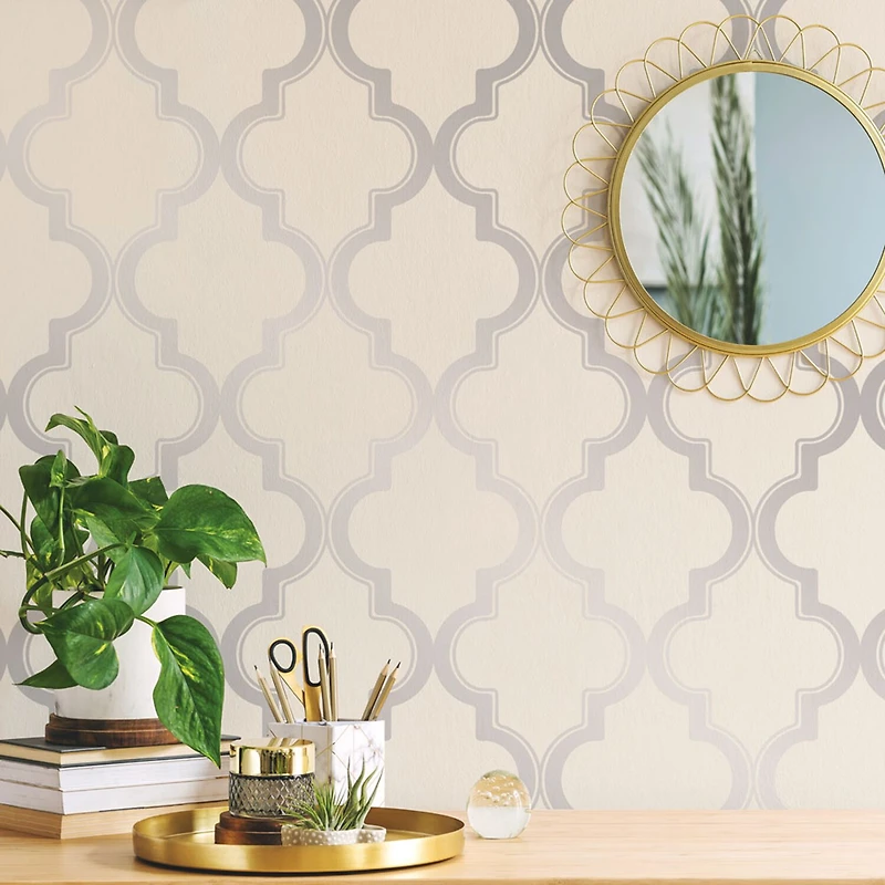 Tempaper Marrakesh Grey Peel & Stick Wallpaper