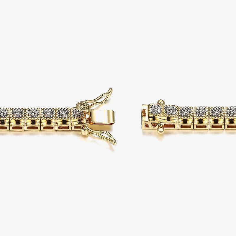 Sparkle Allure Diamond Accent 14K Gold Over Bronze 7.25 Inch Tennis Bracelet