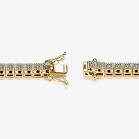 Sparkle Allure Diamond Accent 14K Gold Over Bronze 7.25 Inch Tennis Bracelet