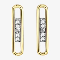 Sparkle Allure White Diamond Accent 12.9mm Bar Stud Earrings