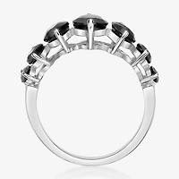 Womens Genuine Black Onyx Sterling Silver Marquise Cocktail Ring