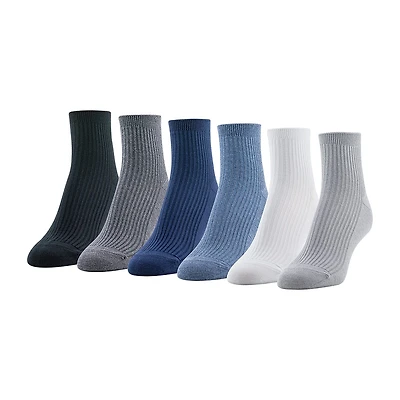 Gold Toe Simple Rib Womens Multi-Pack 6 Pair Quarter Ankle Socks