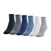 Gold Toe Simple Rib Womens Multi-Pack 6 Pair Quarter Ankle Socks