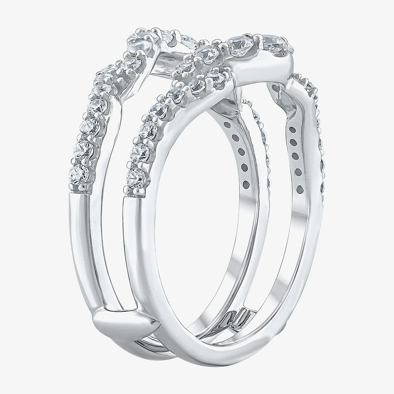 Womens 3/4 CT. T.W. Lab Grown White Diamond 10K Gold Ring Guard