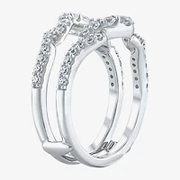 Womens 3/4 CT. T.W. Lab Grown White Diamond 10K Gold Ring Guard