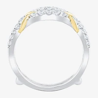 Womens 1/2 CT. T.W. Lab Grown White Diamond 10K Two Tone Gold Ring Guard