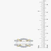 Womens 1/2 CT. T.W. Lab Grown White Diamond 10K Two Tone Gold Ring Guard
