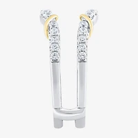 Womens 1/2 CT. T.W. Lab Grown White Diamond 10K Two Tone Gold Ring Guard