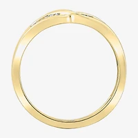 Womens 1/6 CT. T.W. White Diamond 10K Gold Wedding Ring Guard