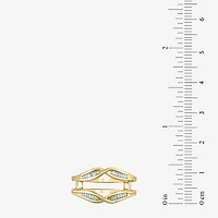 Womens 1/6 CT. T.W. White Diamond 10K Gold Wedding Ring Guard