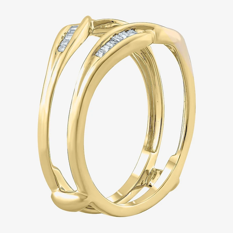 Womens 1/6 CT. T.W. White Diamond 10K Gold Wedding Ring Guard