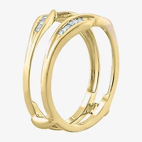Womens 1/6 CT. T.W. White Diamond 10K Gold Wedding Ring Guard