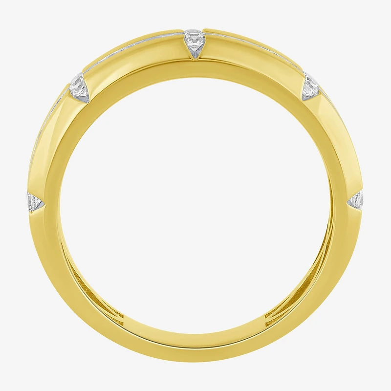 Mens 1/2 CT. T.W. Lab Grown White Diamond 10K Gold Wedding Band