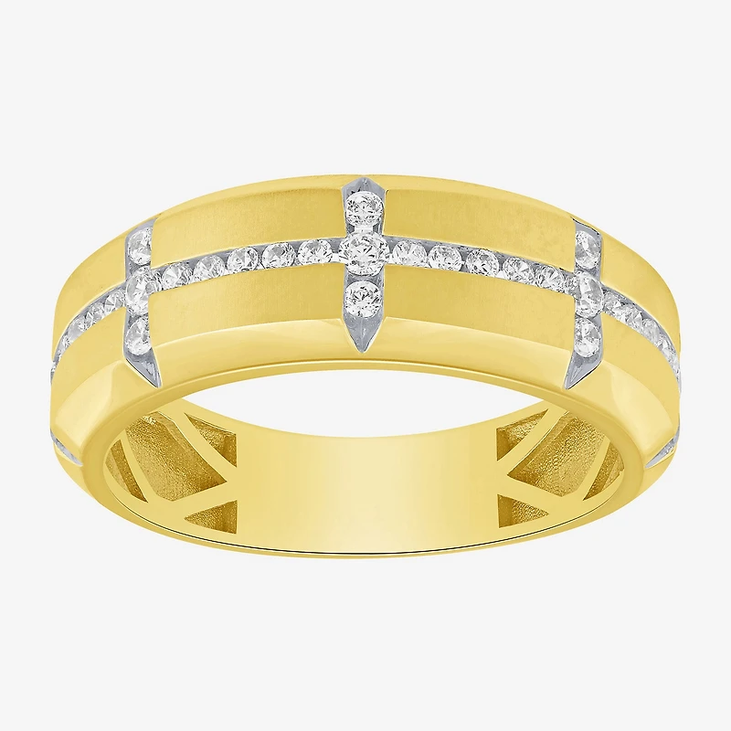Mens 1/2 CT. T.W. Lab Grown White Diamond 10K Gold Wedding Band