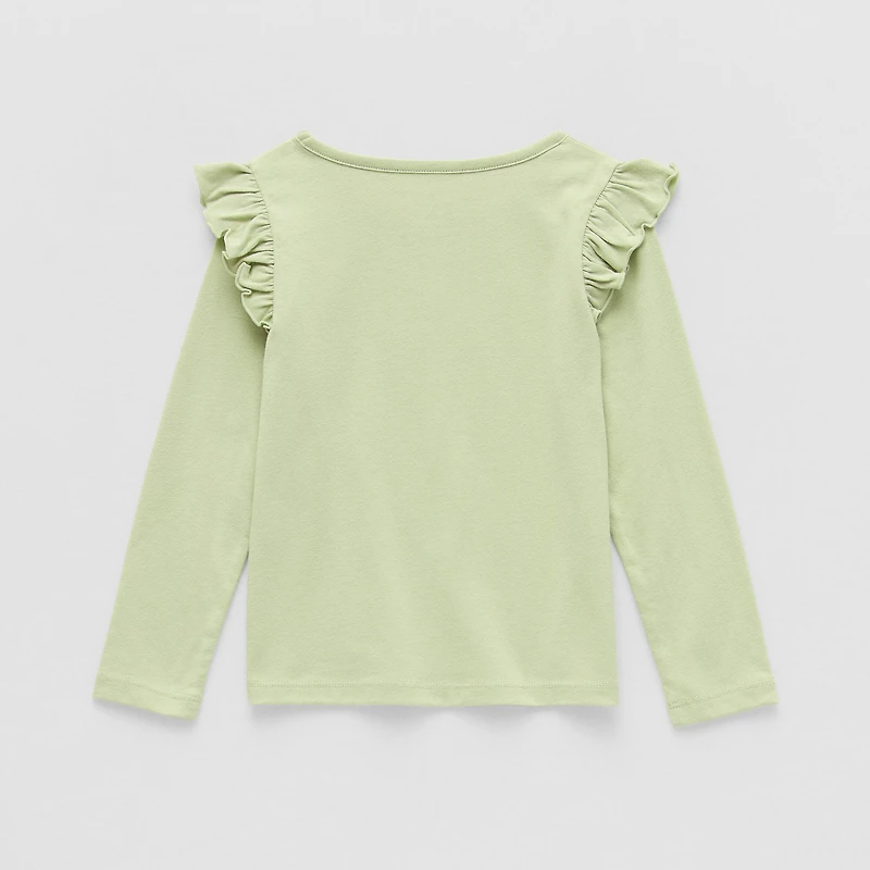 Okie Dokie Toddler & Little Girls Round Neck Long Sleeve T-Shirt