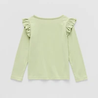 Okie Dokie Toddler & Little Girls Round Neck Long Sleeve T-Shirt