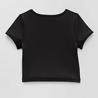 Xersion Ribbed Little & Big Kid Girls Scoop Neck Short Sleeve Active T-Shirt